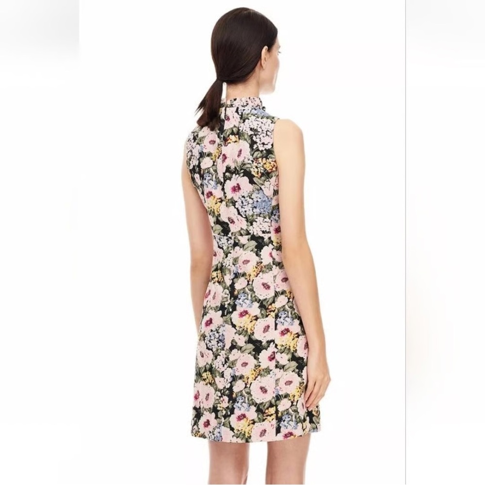 Rebecca Taylor Lavinia Floral-print Hydrangea Ruffle Dress In Black Cameo Pink - Picture 3 of 16